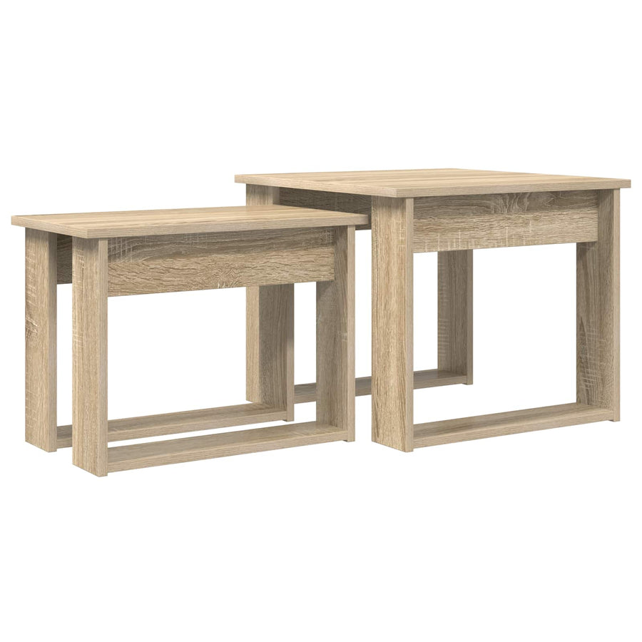 Koffietafel Set 2 pcs Sonoma Eiken Bewerkt hout