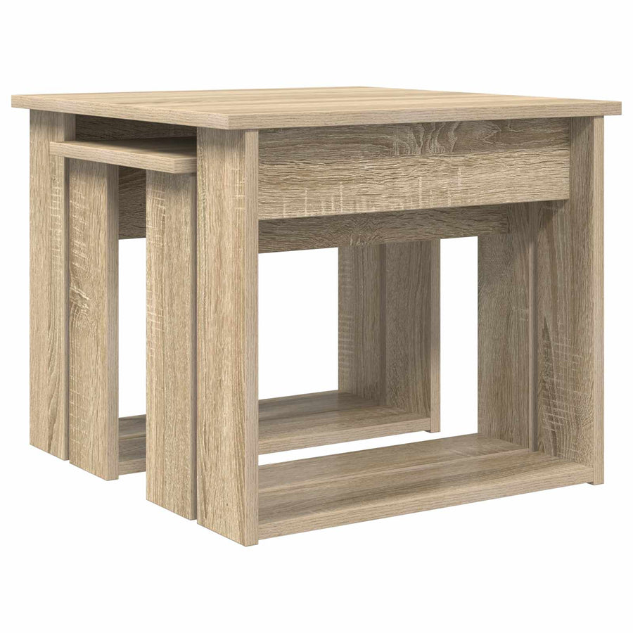 Koffietafel Set 2 pcs Sonoma Eiken Bewerkt hout