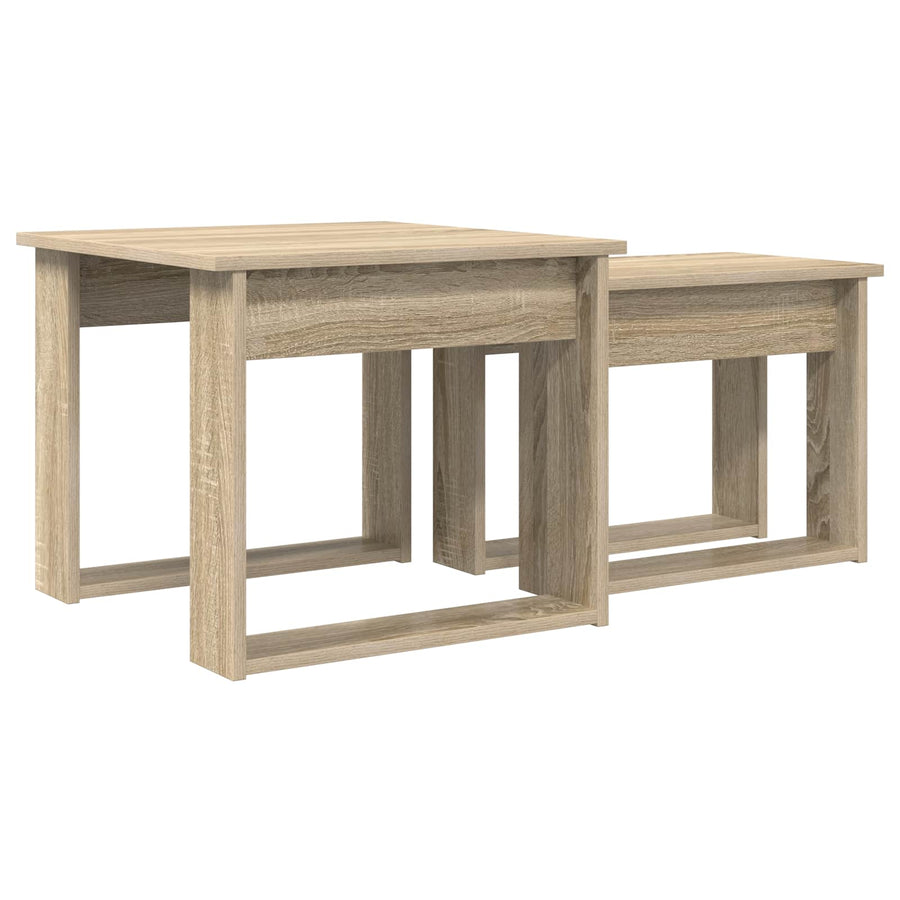 Koffietafel Set 2 pcs Sonoma Eiken Bewerkt hout