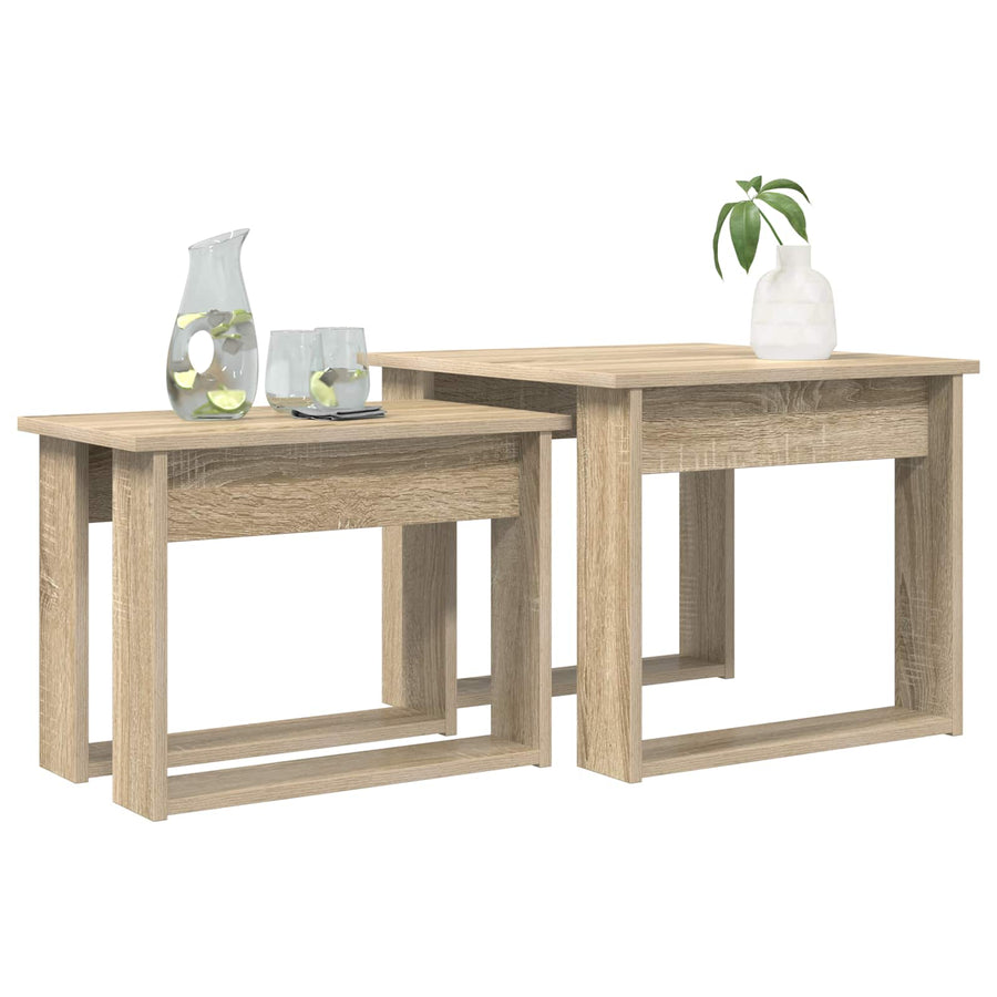 Koffietafel Set 2 pcs Sonoma Eiken Bewerkt hout
