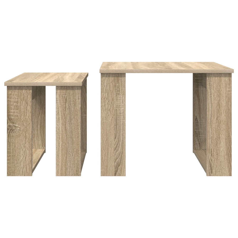 Koffietafel Set 2 pcs Sonoma Eiken Bewerkt hout