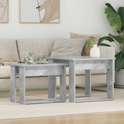 Koffietafel set 2 stuks 50x52x42 cm beton grijs bewerkt hout