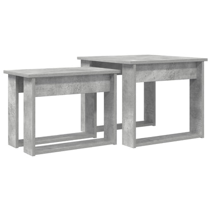 Koffietafel Set 2 pcs Beton Grijs Bewerkt hout