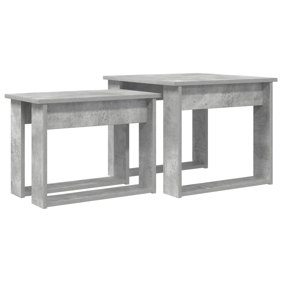 Koffietafel Set 2 pcs Beton Grijs Bewerkt hout