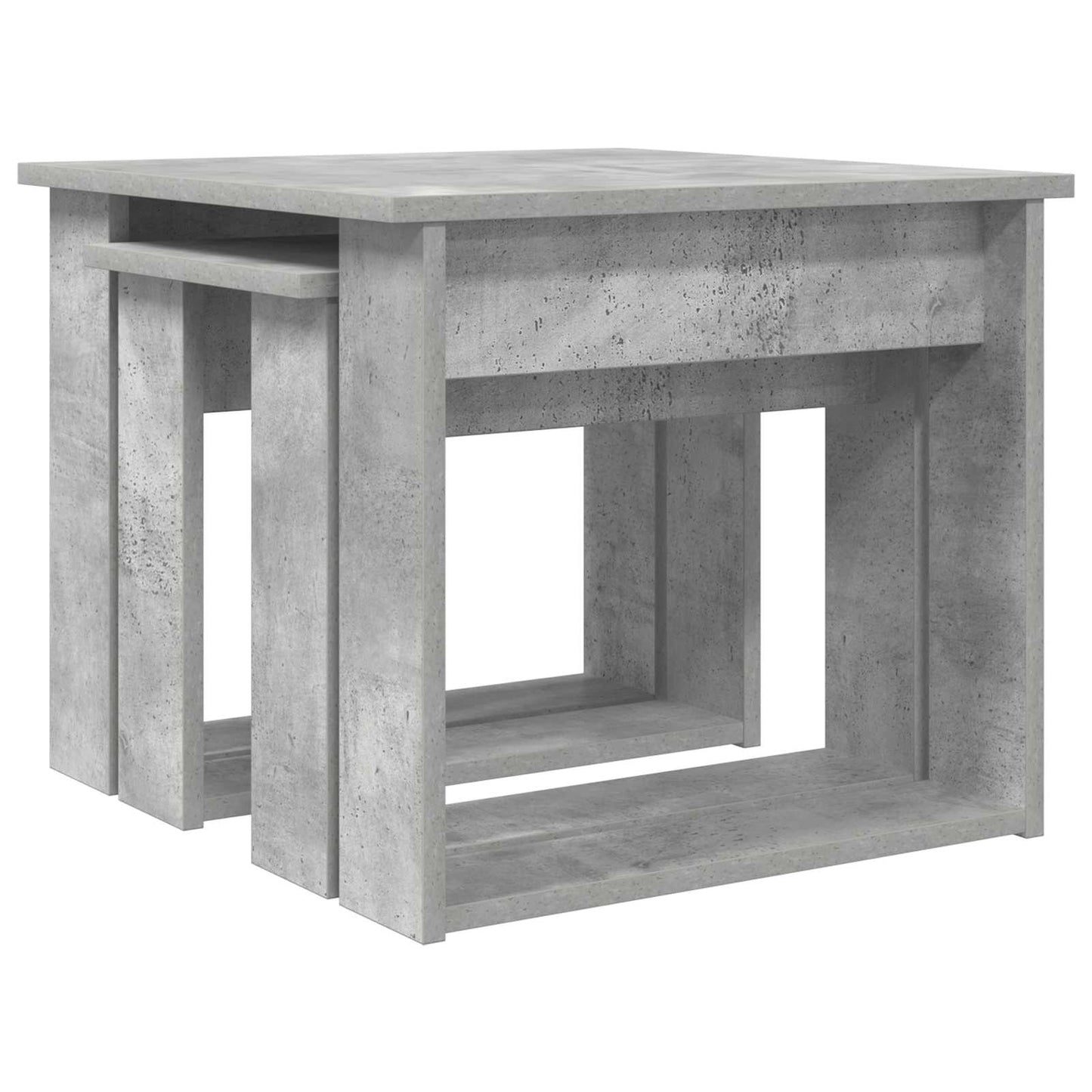Koffietafel Set 2 pcs Beton Grijs Bewerkt hout