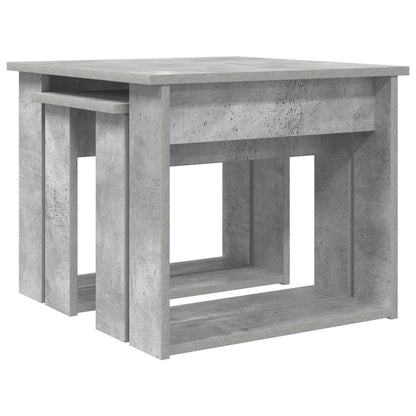Koffietafel Set 2 pcs Beton Grijs Bewerkt hout