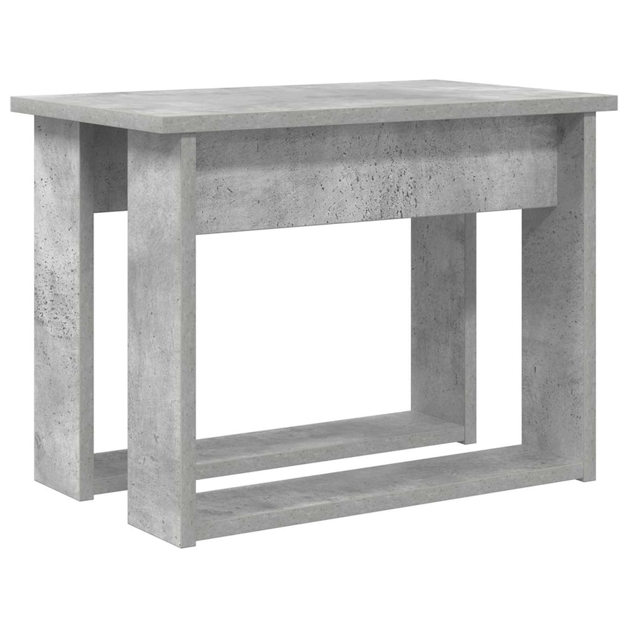 Koffietafel Set 2 pcs Beton Grijs Bewerkt hout