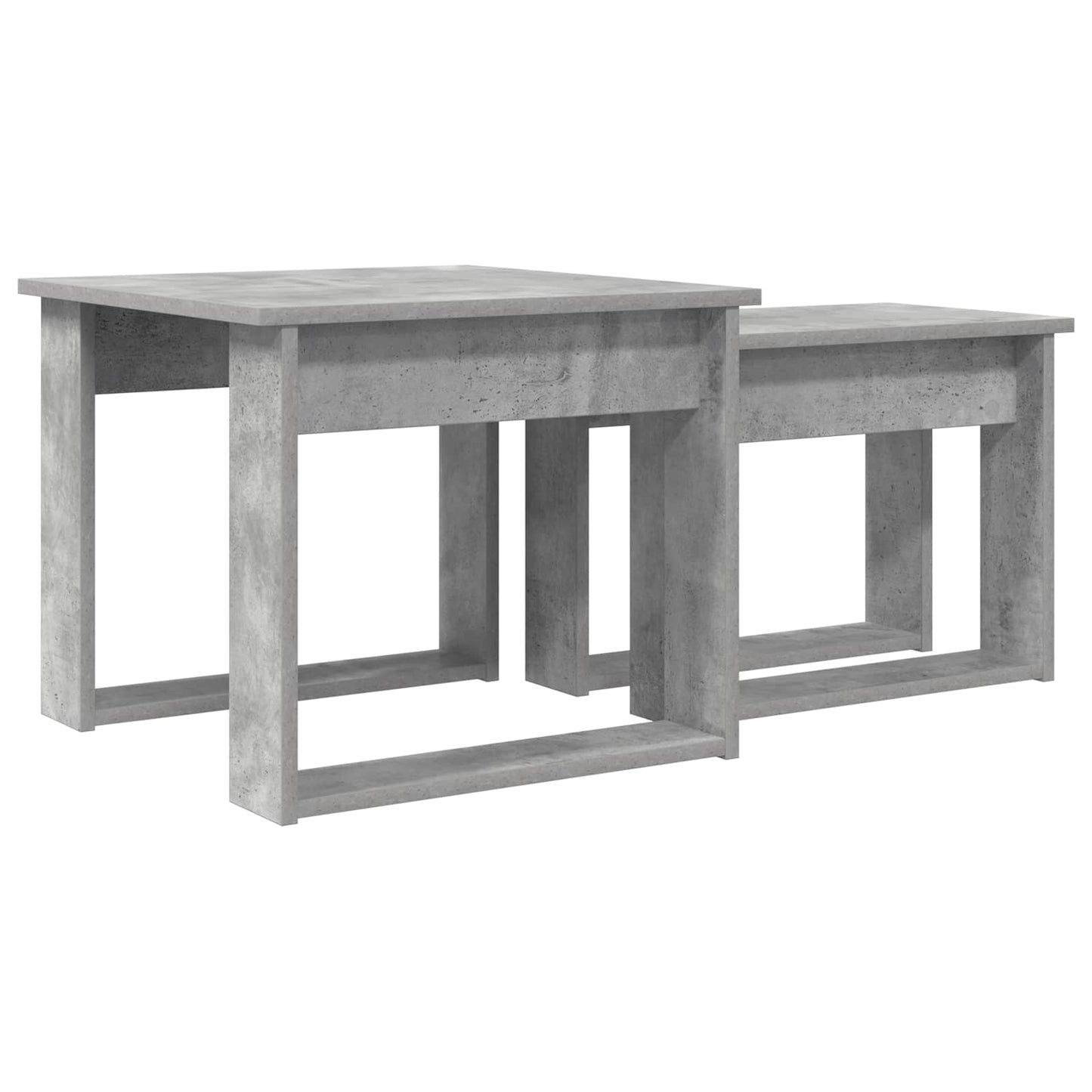 Koffietafel Set 2 pcs Beton Grijs Bewerkt hout