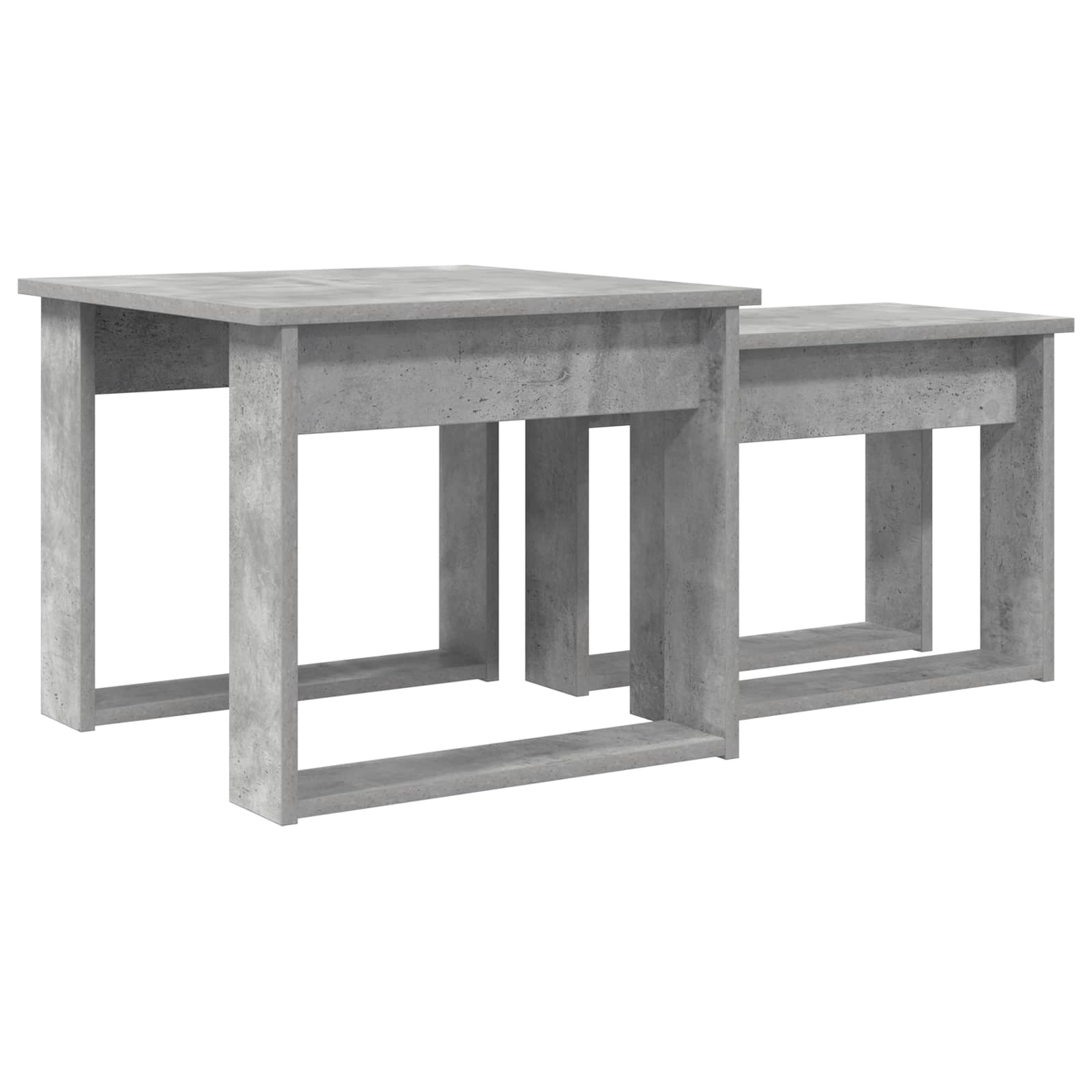 Koffietafel Set 2 pcs Beton Grijs Bewerkt hout