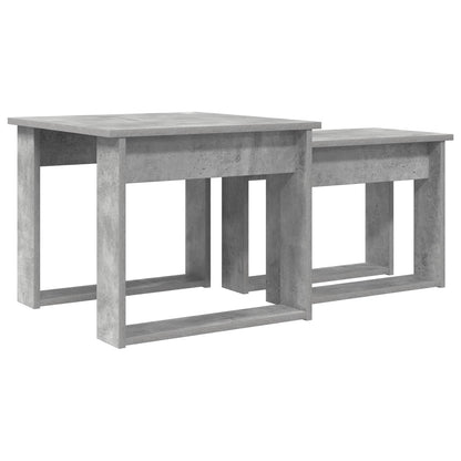 Koffietafel Set 2 pcs Beton Grijs Bewerkt hout