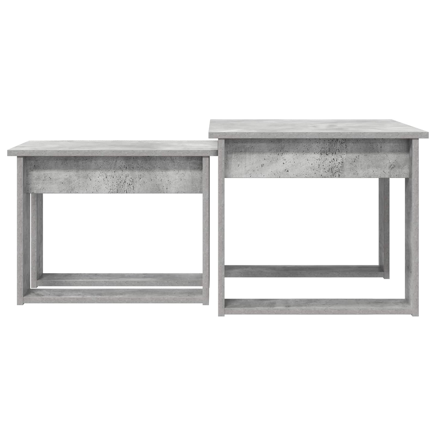 Koffietafel Set 2 pcs Beton Grijs Bewerkt hout