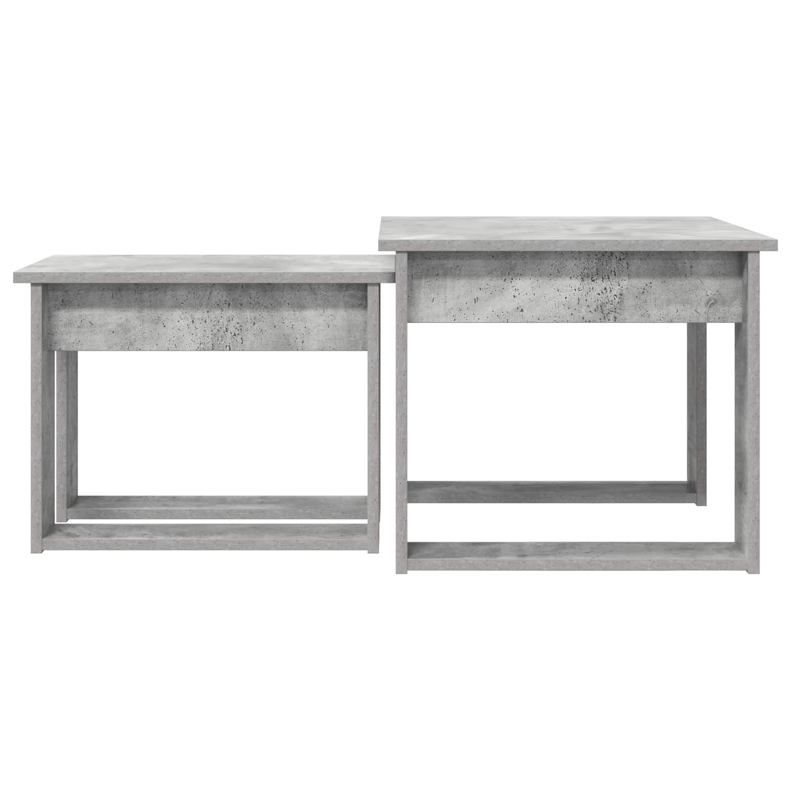 Koffietafel Set 2 pcs Beton Grijs Bewerkt hout