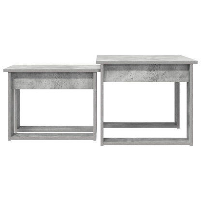 Koffietafel Set 2 pcs Beton Grijs Bewerkt hout