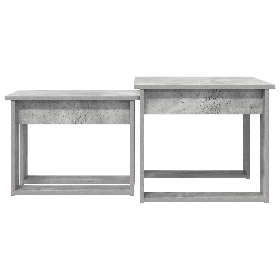 Koffietafel Set 2 pcs Beton Grijs Bewerkt hout
