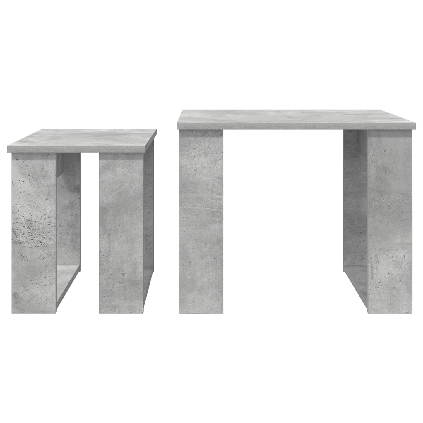 Koffietafel Set 2 pcs Beton Grijs Bewerkt hout