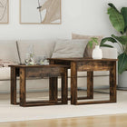 Koffietafel set 2 stuks gerookt eiken 50x52x42 cm