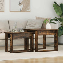 Koffietafel Set 2 pcs Gerookt eiken Bewerkt hout