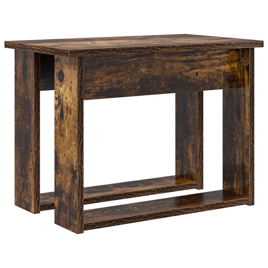 Koffietafel Set 2 pcs Gerookt eiken Bewerkt hout