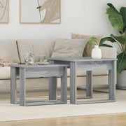 Koffietafel set 2 stuks 50x52x42 cm grijs bewerkt hout
