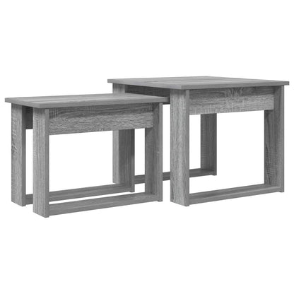 Koffietafel Set 2 pcs Grijs Sonoma Bewerkt hout