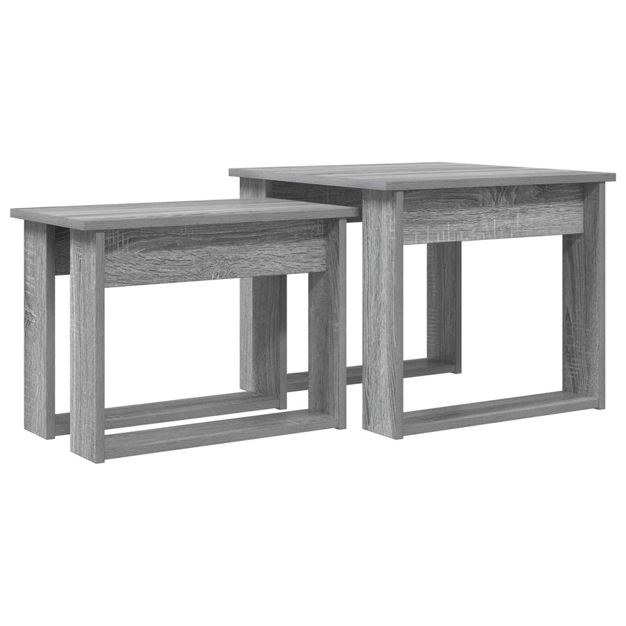 Koffietafel Set 2 pcs Grijs Sonoma Bewerkt hout