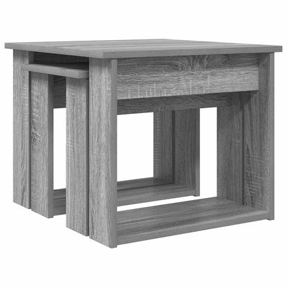 Koffietafel Set 2 pcs Grijs Sonoma Bewerkt hout
