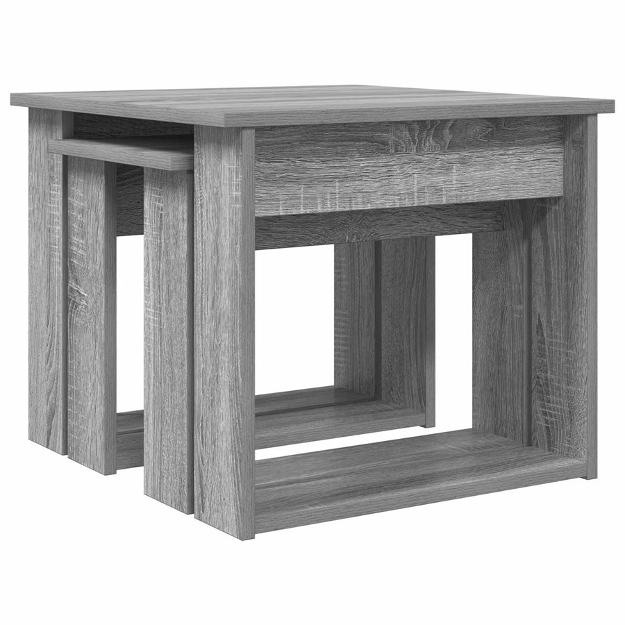 Koffietafel Set 2 pcs Grijs Sonoma Bewerkt hout