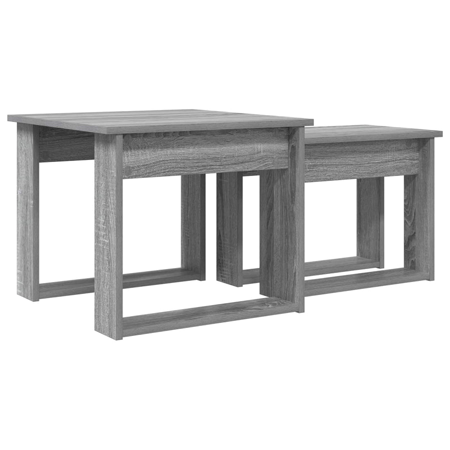 Koffietafel Set 2 pcs Grijs Sonoma Bewerkt hout