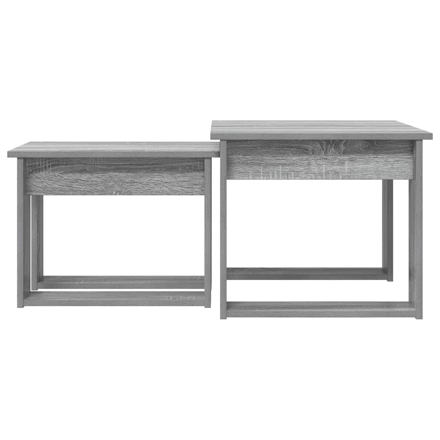 Koffietafel Set 2 pcs Grijs Sonoma Bewerkt hout