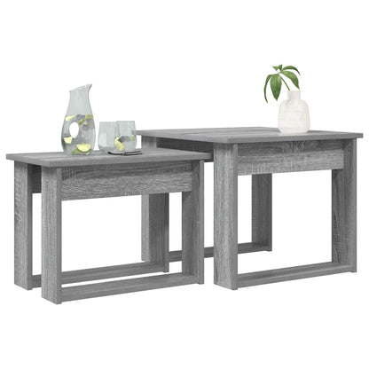 Koffietafel Set 2 pcs Grijs Sonoma Bewerkt hout
