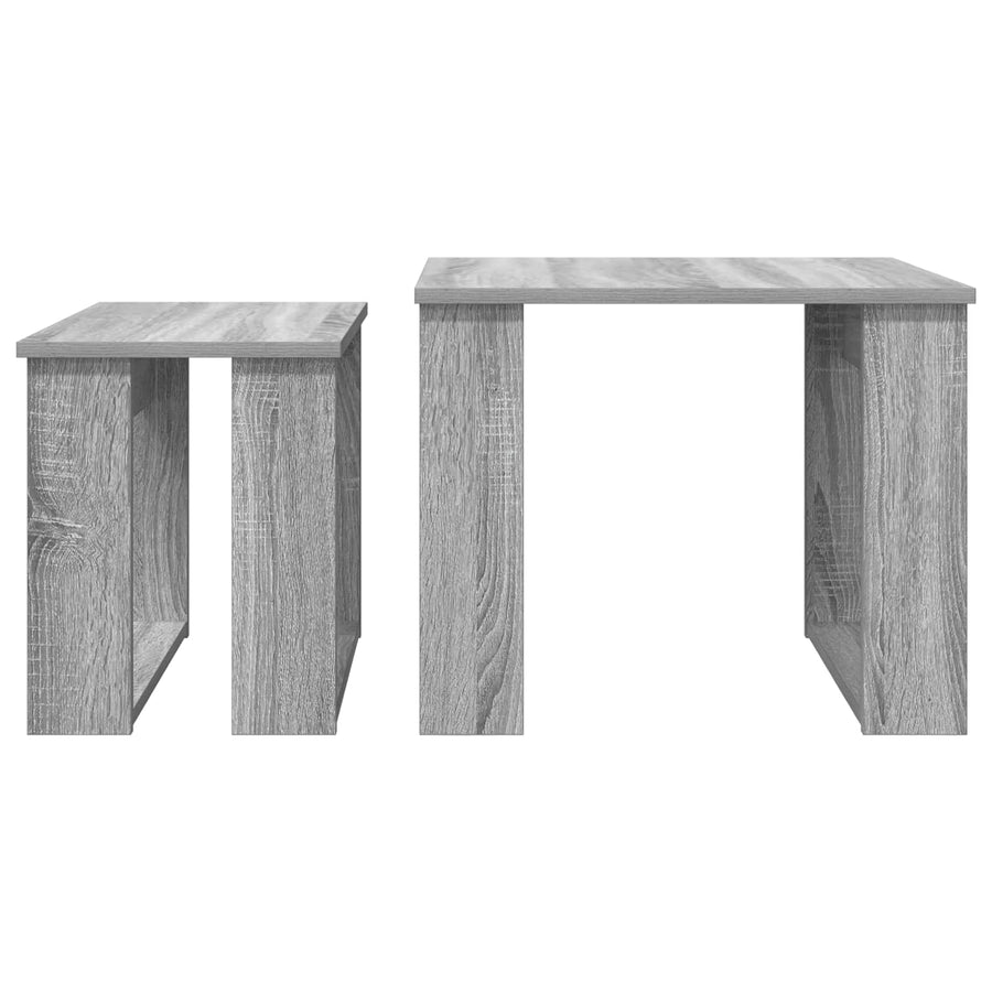 Koffietafel Set 2 pcs Grijs Sonoma Bewerkt hout
