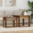 Koffietafel set 2 stuks bewerkt hout oudhout