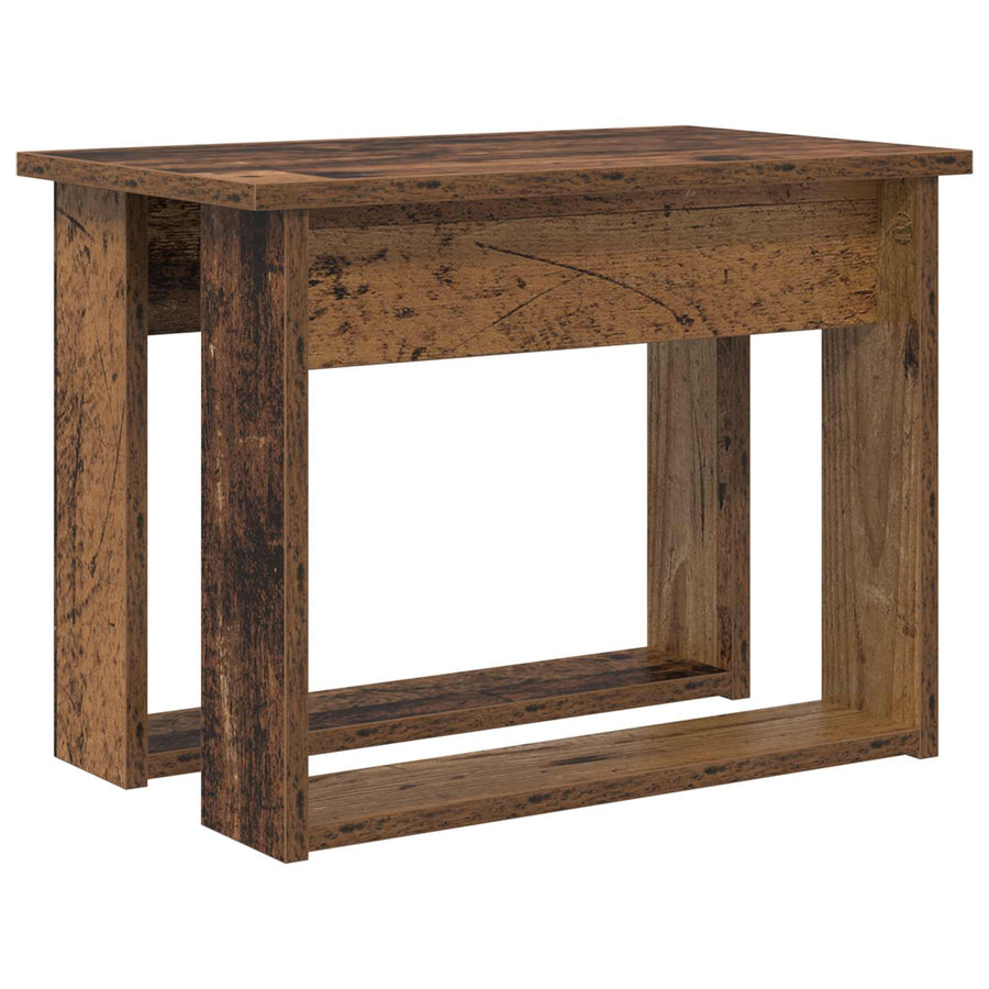 Koffietafel Set 2 pcs Oudhout Bewerkt hout
