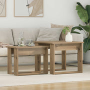 Koffietafel set 2 stuks 50x52x42 cm artisan eiken
