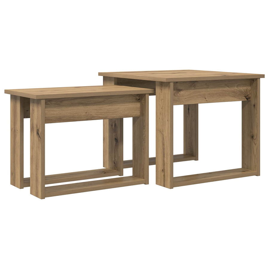 Koffietafel Set 2 pcs Artisan Eiken Bewerkt hout