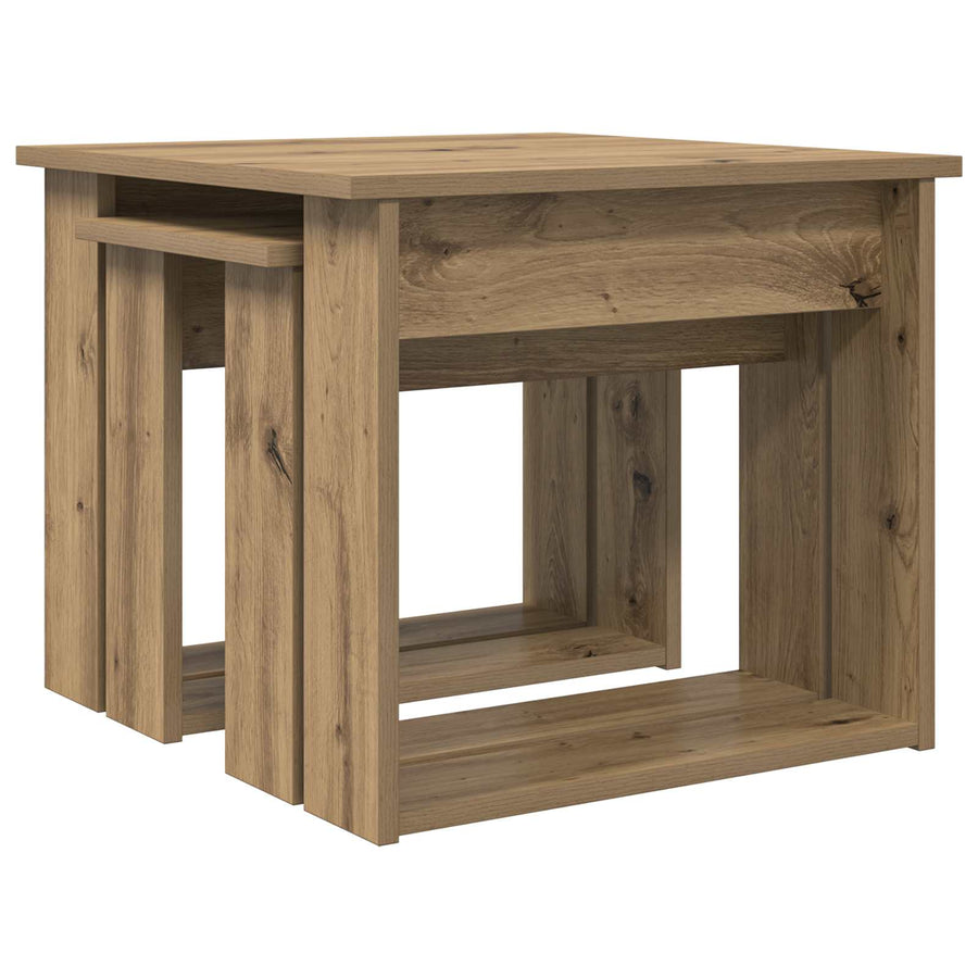 Koffietafel Set 2 pcs Artisan Eiken Bewerkt hout