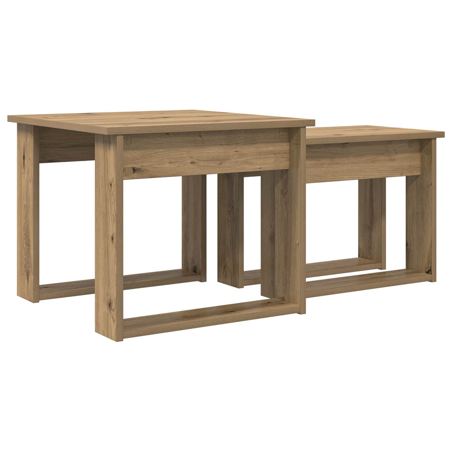Koffietafel Set 2 pcs Artisan Eiken Bewerkt hout