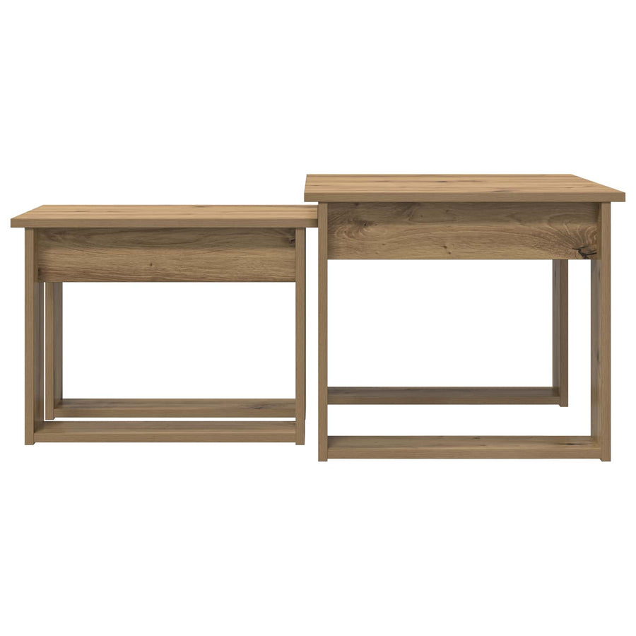 Koffietafel Set 2 pcs Artisan Eiken Bewerkt hout