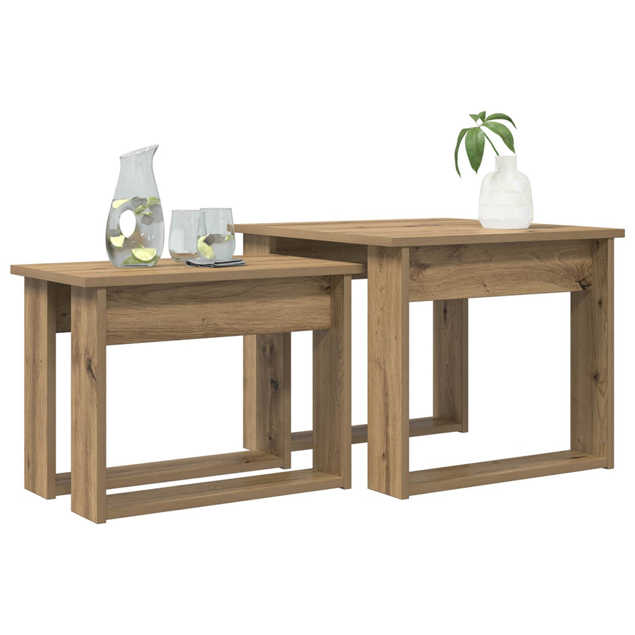 Koffietafel Set 2 pcs Artisan Eiken Bewerkt hout