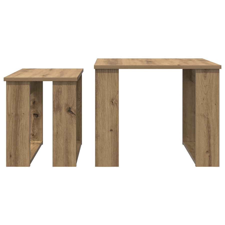 Koffietafel Set 2 pcs Artisan Eiken Bewerkt hout