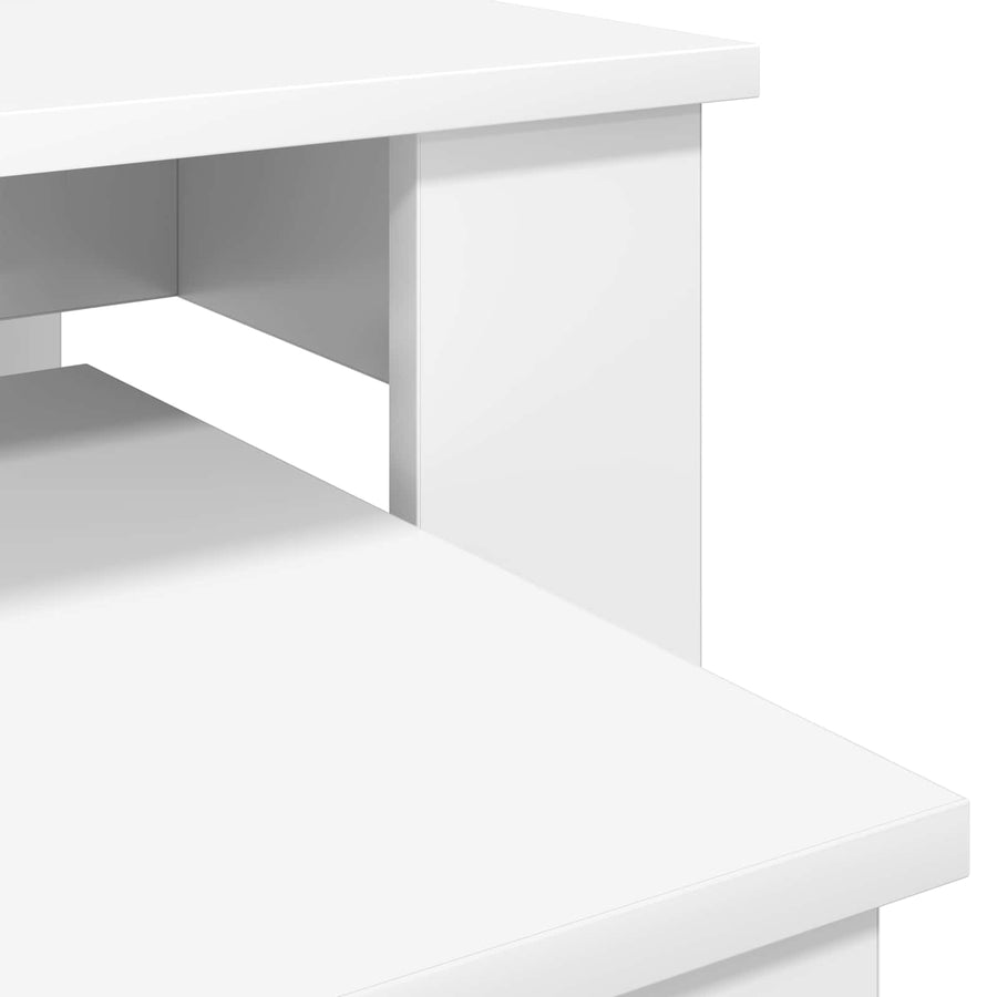 Koffietafel Set 2 pcs Wit Bewerkt hout