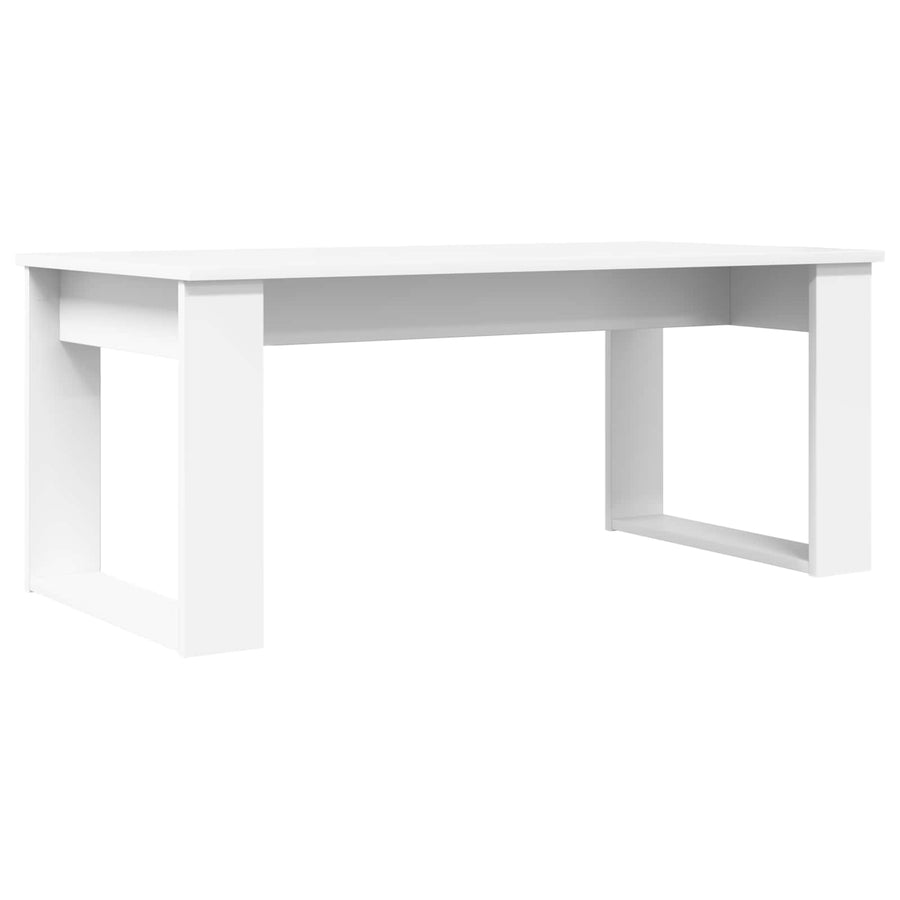 Koffietafel Set 2 pcs Wit Bewerkt hout