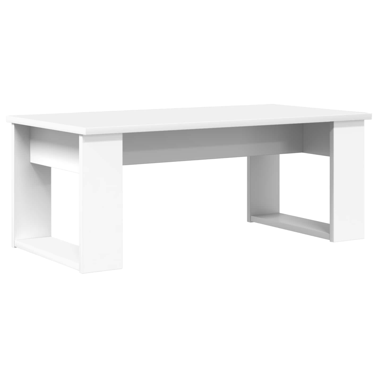 Koffietafel Set 2 pcs Wit Bewerkt hout