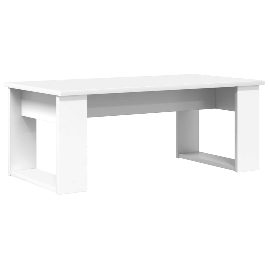 Koffietafel Set 2 pcs Wit Bewerkt hout