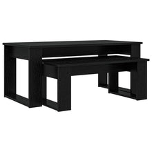 Koffietafel Set 2 pcs Zwart Eiken Bewerkt hout