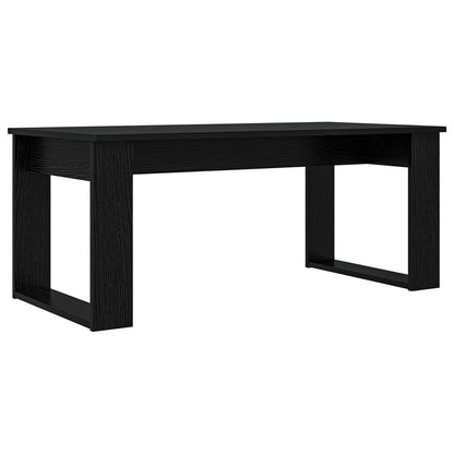 Koffietafel Set 2 pcs Zwart Eiken Bewerkt hout