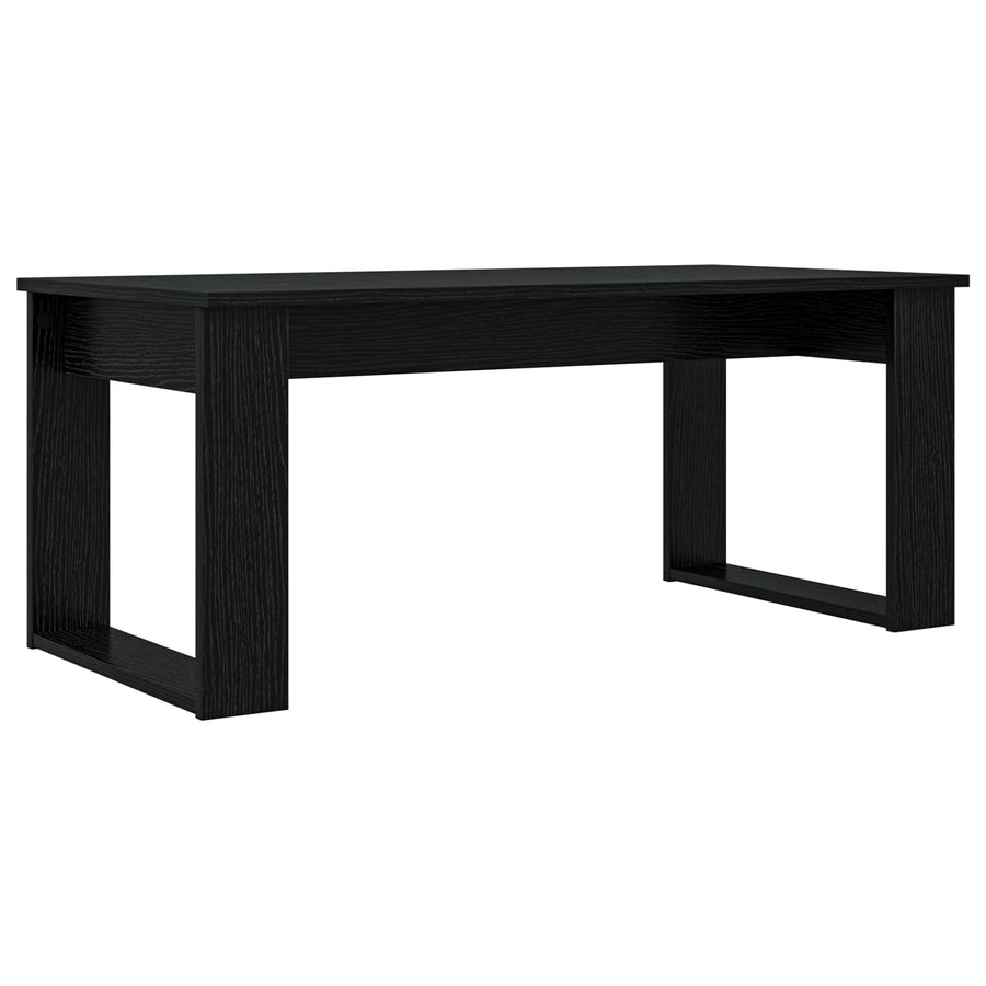 Koffietafel Set 2 pcs Zwart Eiken Bewerkt hout