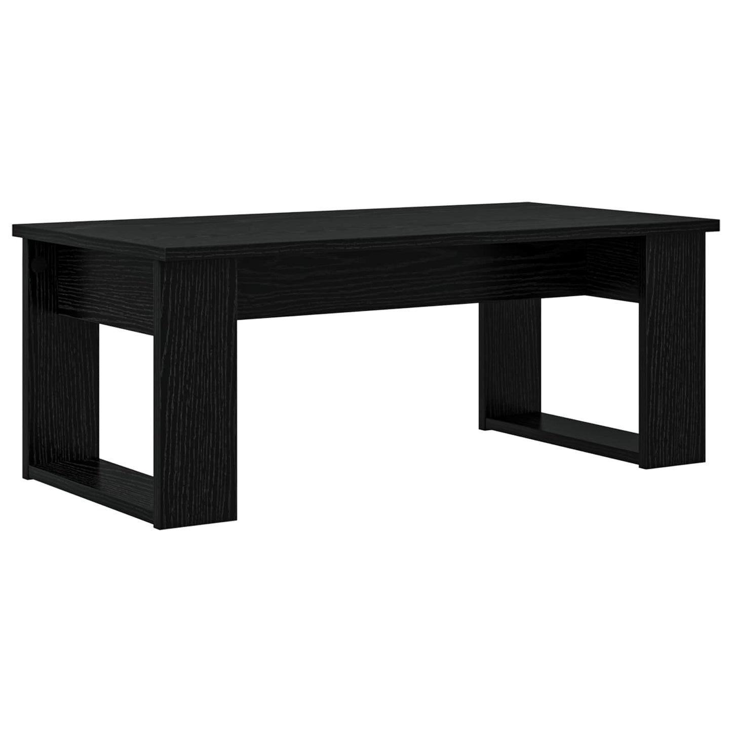 Koffietafel Set 2 pcs Zwart Eiken Bewerkt hout