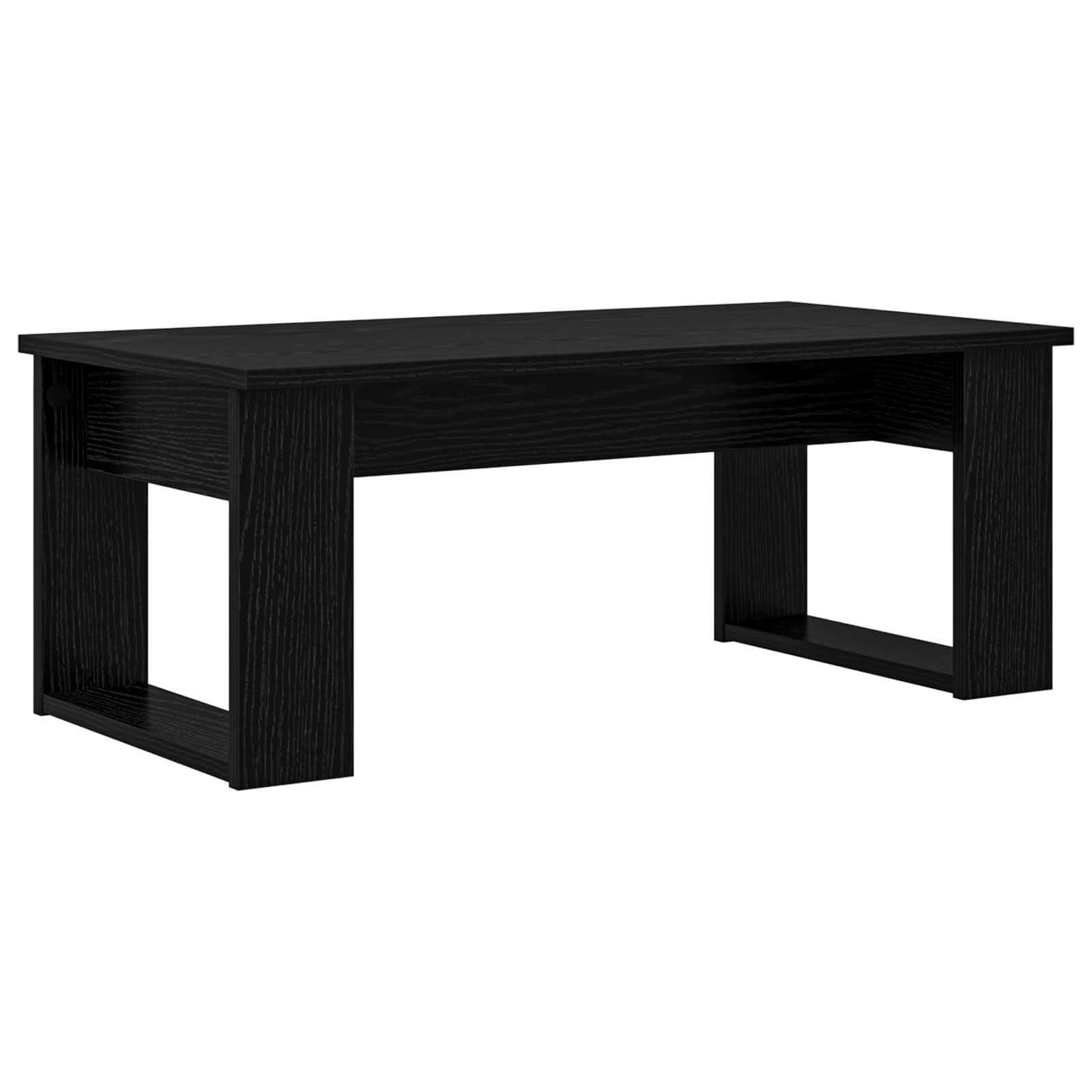 Koffietafel Set 2 pcs Zwart Eiken Bewerkt hout