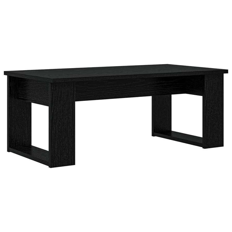 Koffietafel Set 2 pcs Zwart Eiken Bewerkt hout